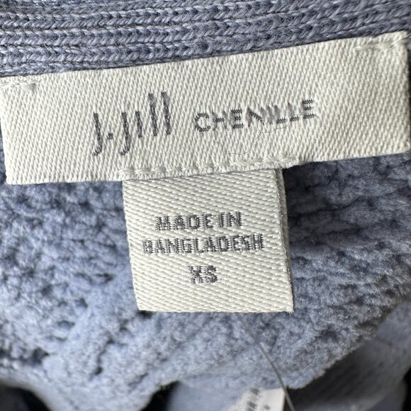 NWT J Jill Womens Chenille Sweater Blue Quartz Cable Knit Oversize Soft Size XS - Picture 4 of 10